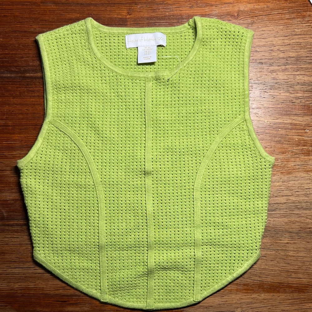 House of Harlow 1960 Lime Green Knit Tank Top